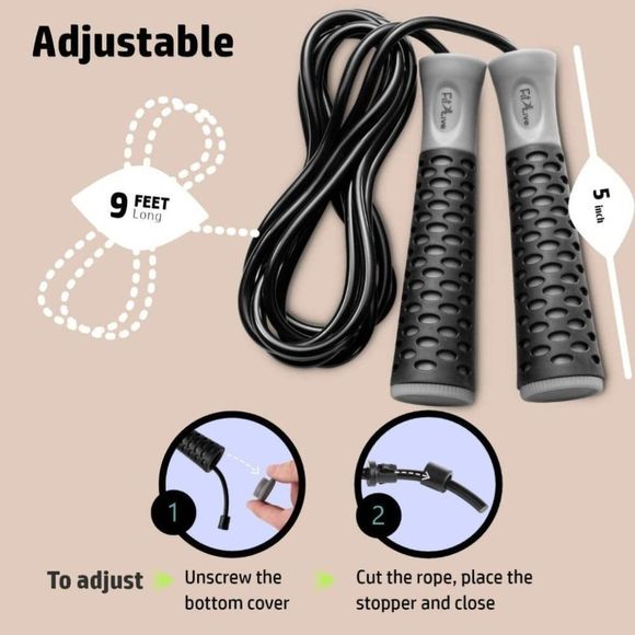 Fit2Live Adjustable 9 Foot Gym Workout Jump Rope - Picture 2 of 6